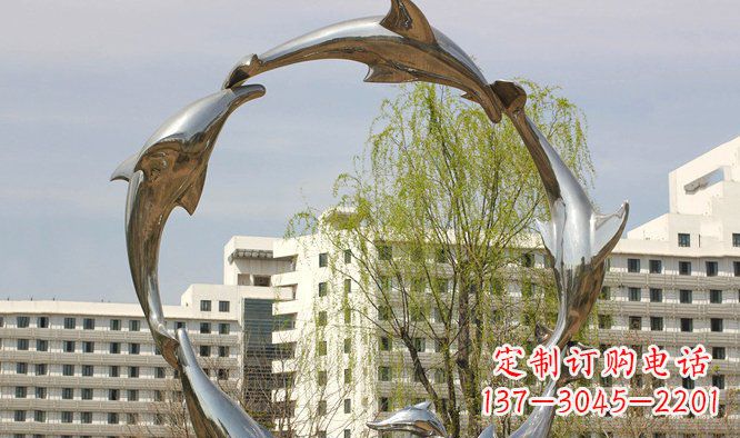 聊城海豚雕塑精美景观的象征