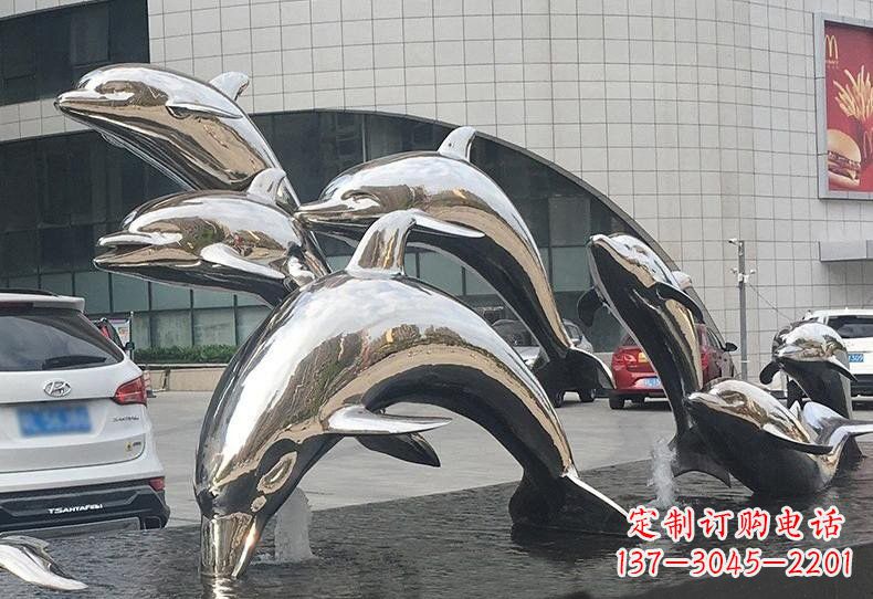 聊城不锈钢海豚雕塑——精美绝伦