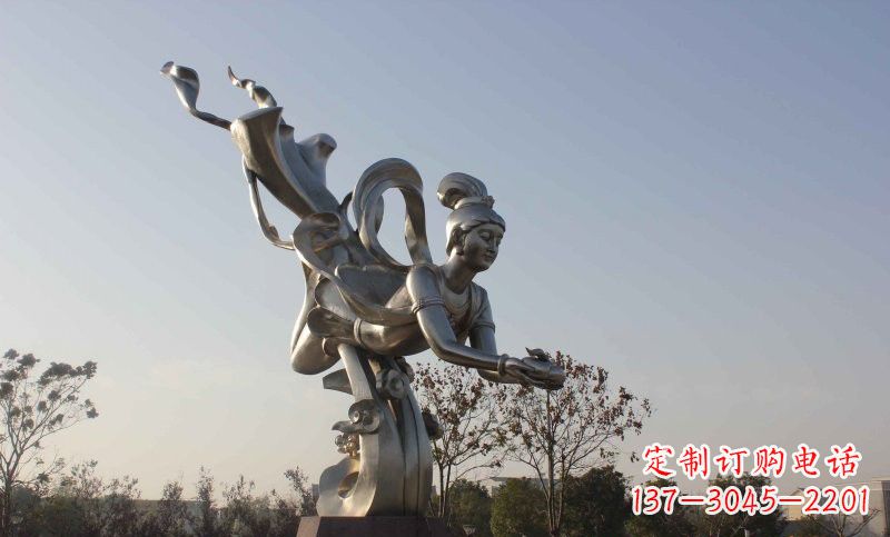 聊城不锈钢蟠桃仙女雕塑美丽的传说