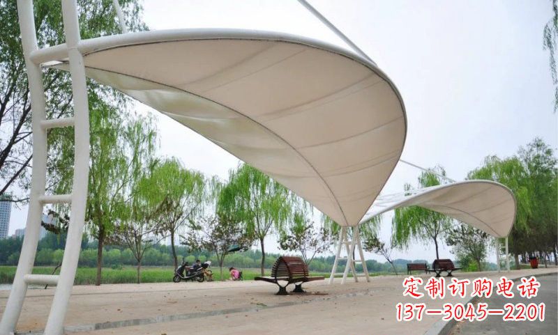 聊城不锈钢树叶形遮阳棚雕塑