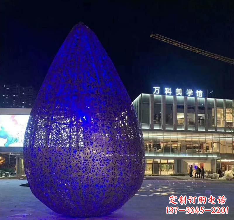 聊城不锈钢水滴雕塑-自然之美