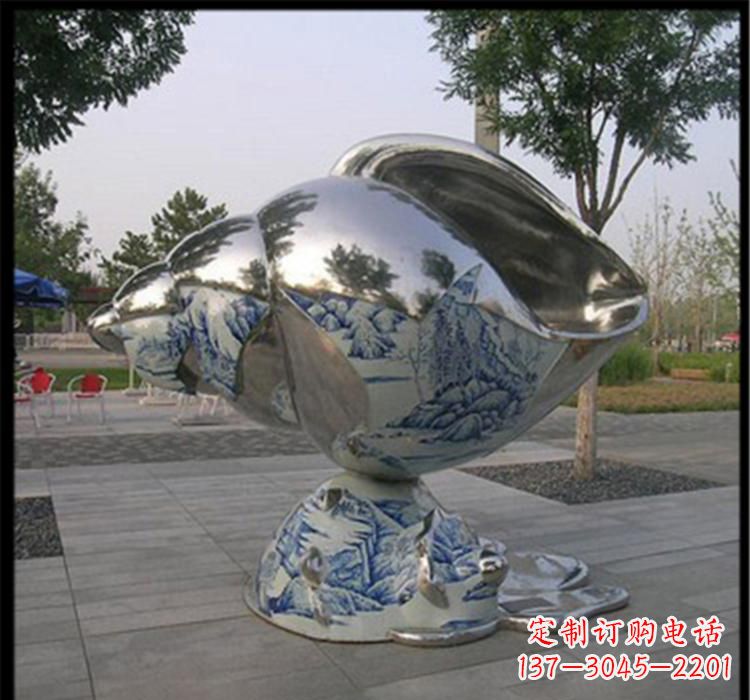 聊城不锈钢海螺景观雕塑精美的海景景观