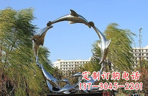 聊城不锈钢海豚雕塑美的化身