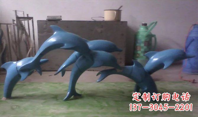 聊城不锈钢海豚雕塑精致的艺术品