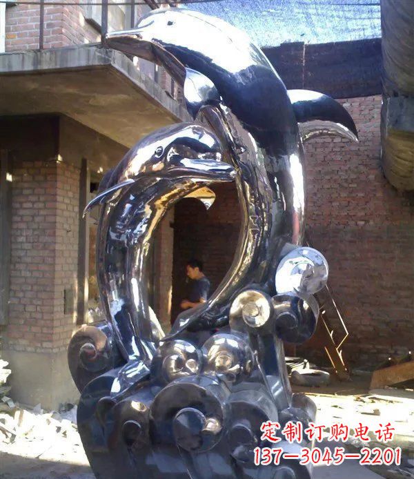 聊城不锈钢海豚美观动态的雕塑