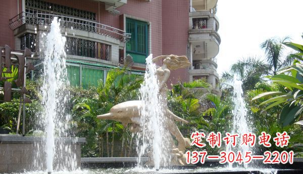 聊城不锈钢海豚喷泉雕塑精美的海洋艺术