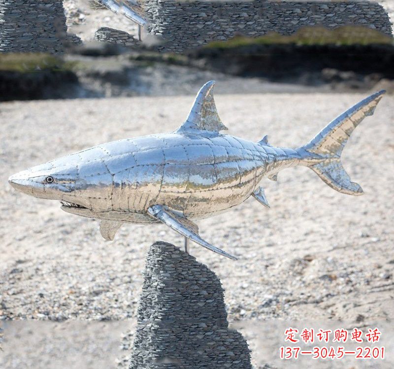 聊城不锈钢海洋公园鲨鱼雕塑