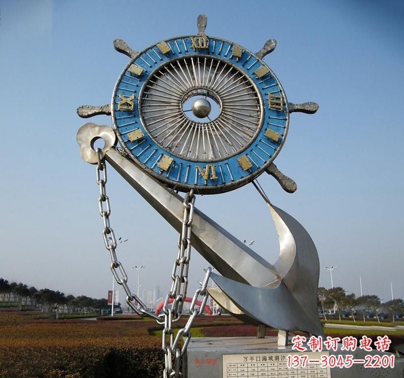 聊城不锈钢海洋船舵雕塑海洋之美的象征