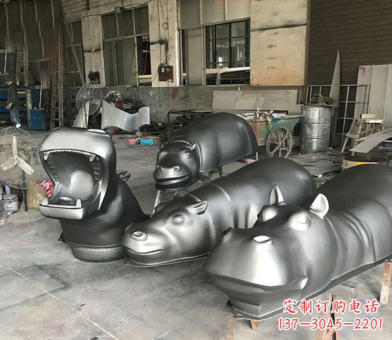 聊城不锈钢河马雕塑——艺术与自然的完美结合