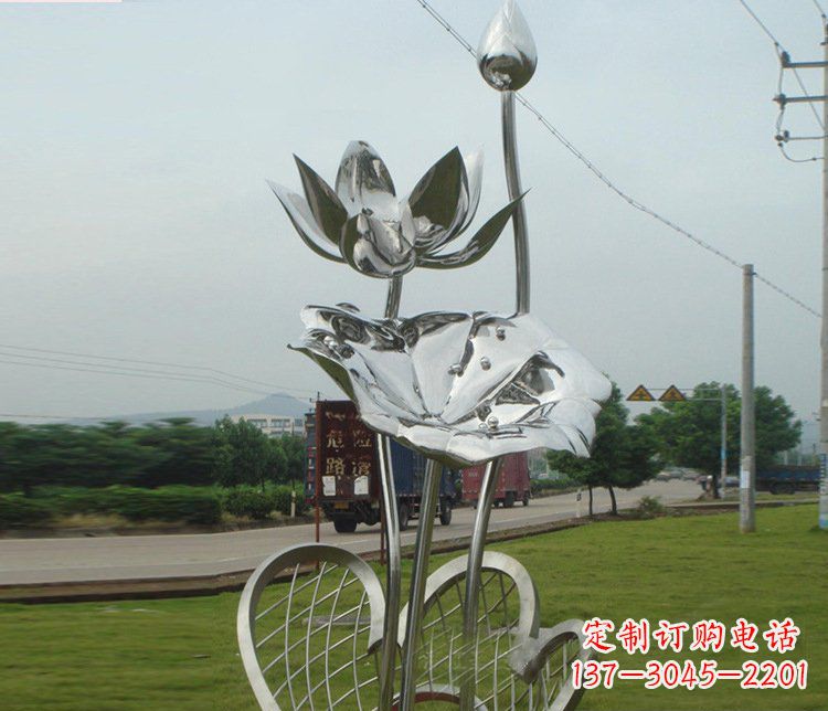 聊城精美不锈钢荷叶雕塑