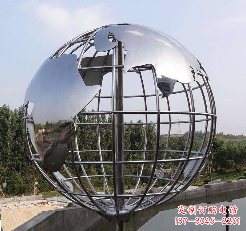 聊城不锈钢户外地球仪雕塑一件既美观又能提醒人们环保的艺术品