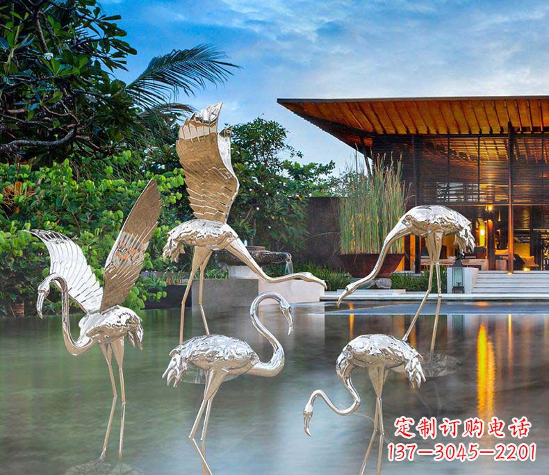 聊城精美不锈钢火烈鸟雕塑