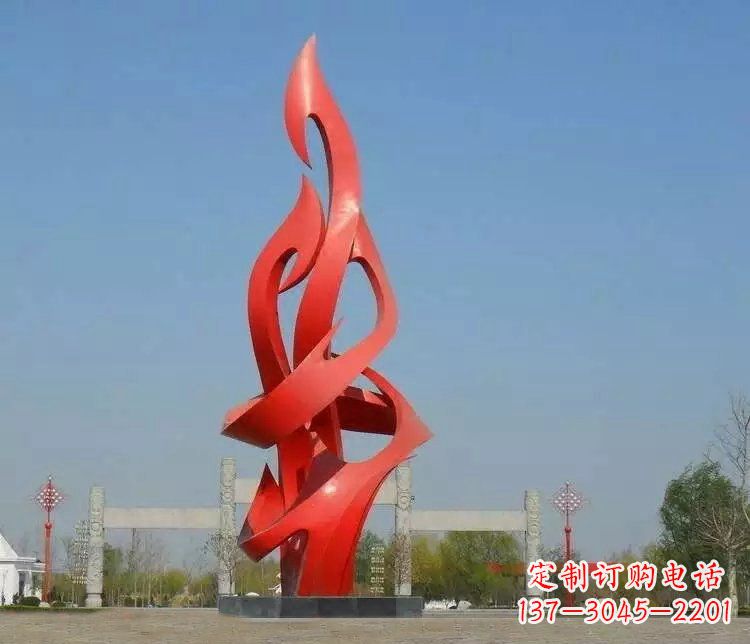 聊城火苗雕塑点缀城市景观