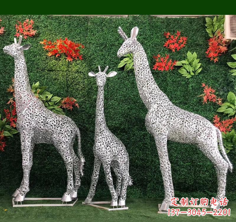 聊城不锈钢长颈鹿雕塑艺术与美的完美结合