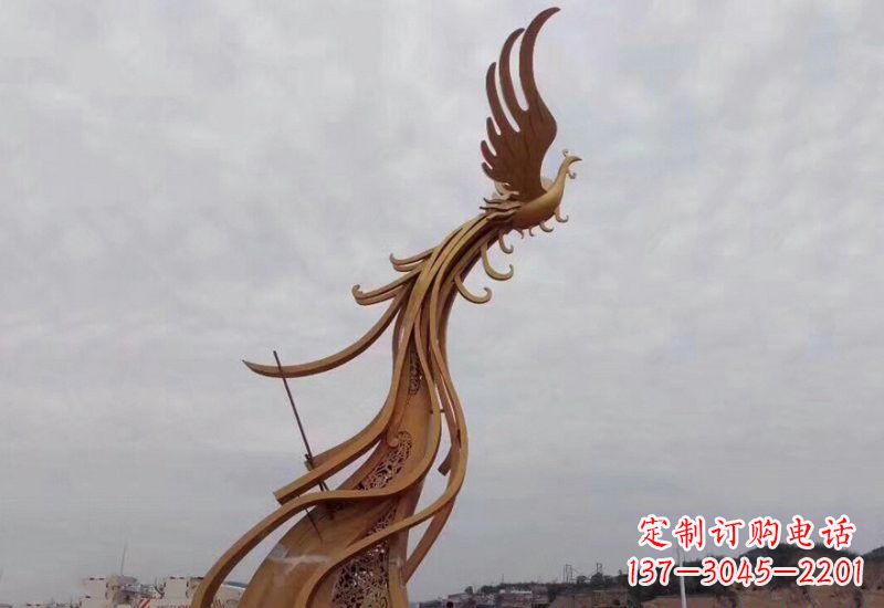 聊城不锈钢凤凰雕塑精致美观