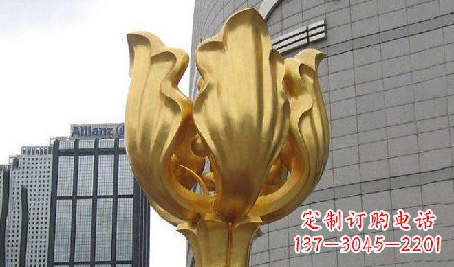 聊城不锈钢紫荆花雕塑传承中国文化