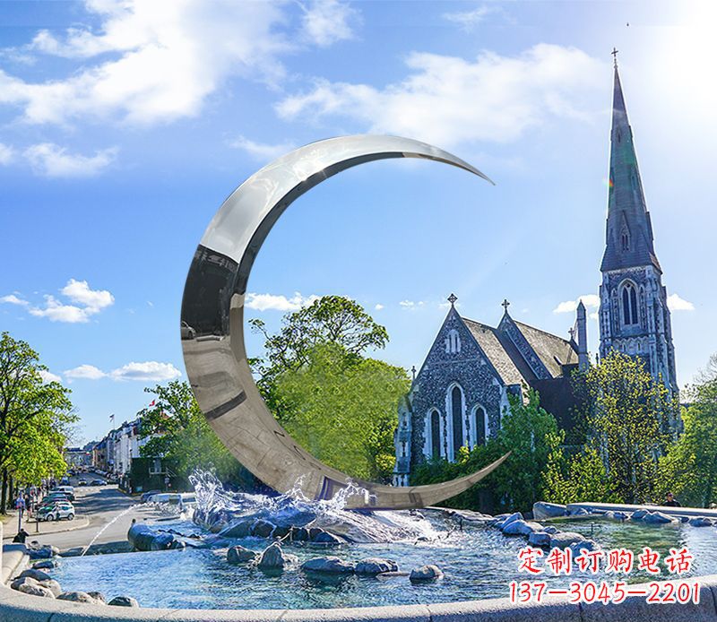 聊城不锈钢景观月亮雕塑精美绝伦