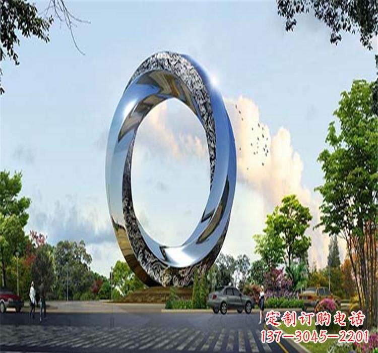 聊城不锈钢圆环雕塑美丽的空间装饰