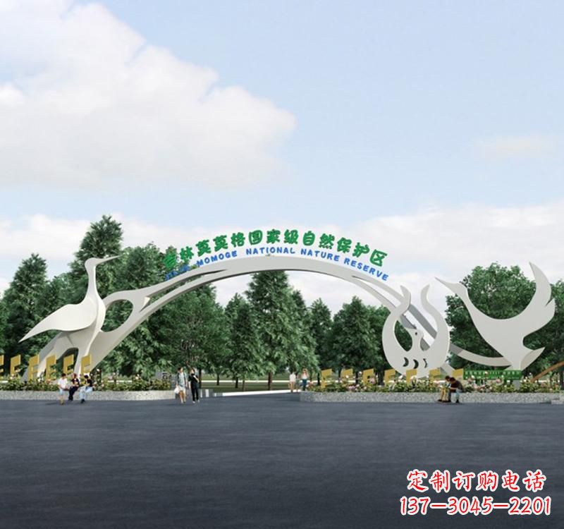 聊城不锈钢景区拱门雕塑精美绝伦
