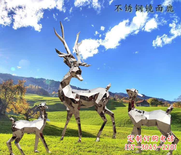 聊城不锈钢鹿精美的动物雕塑