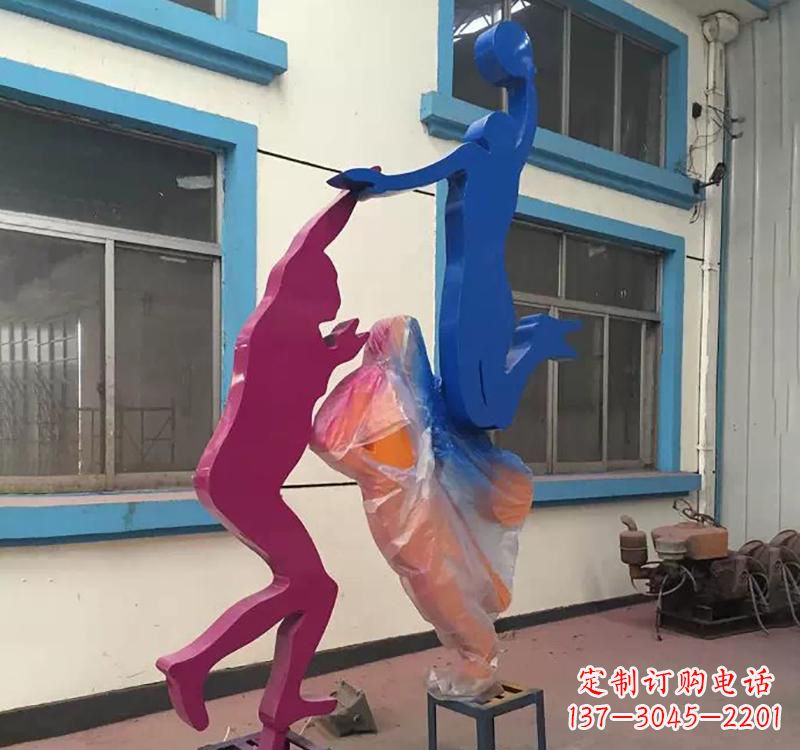 聊城不锈钢篮球运动员雕塑纪念篮球运动传奇