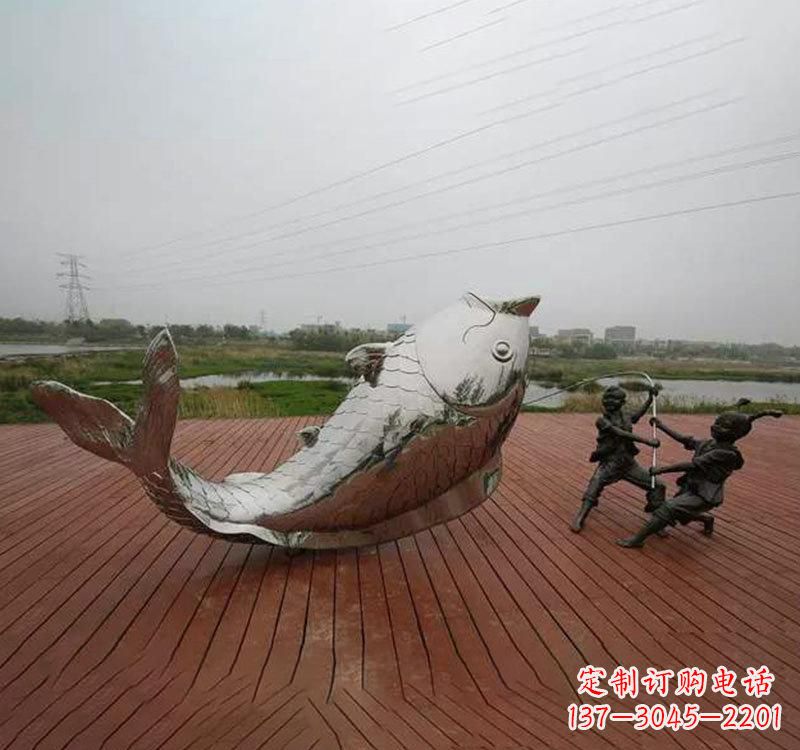 聊城不锈钢鲤鱼雕塑传承中国文化
