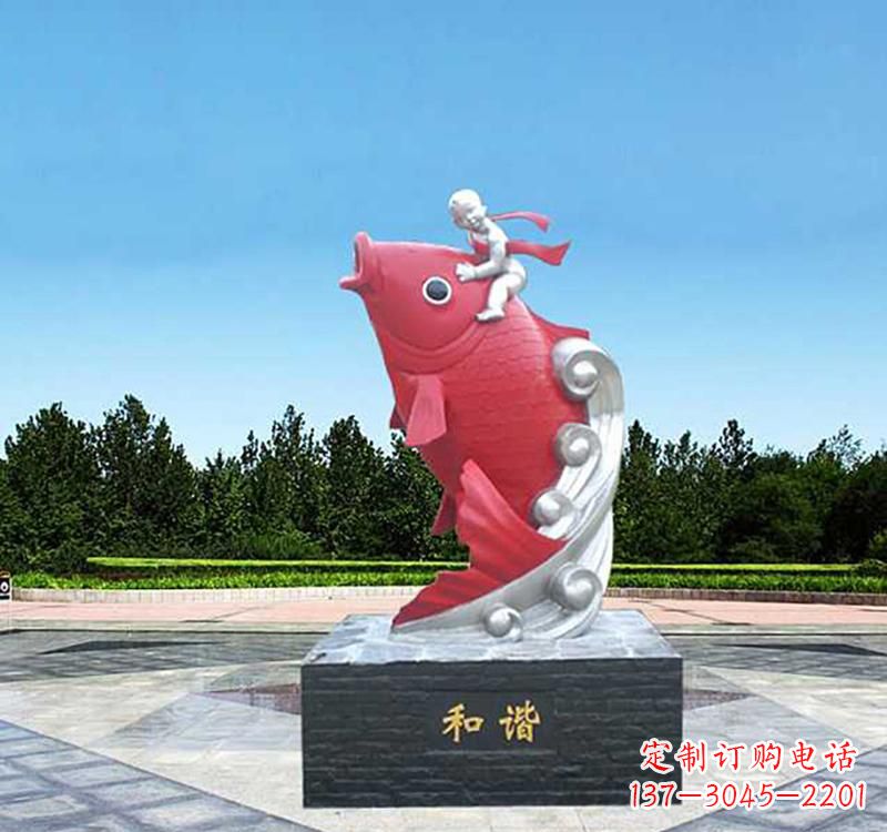 聊城不锈钢鲤鱼雕塑精美绝伦