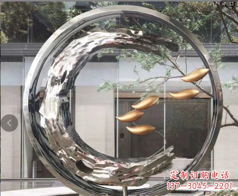 聊城不锈钢鲤鱼跃龙门——一座精美的雕塑