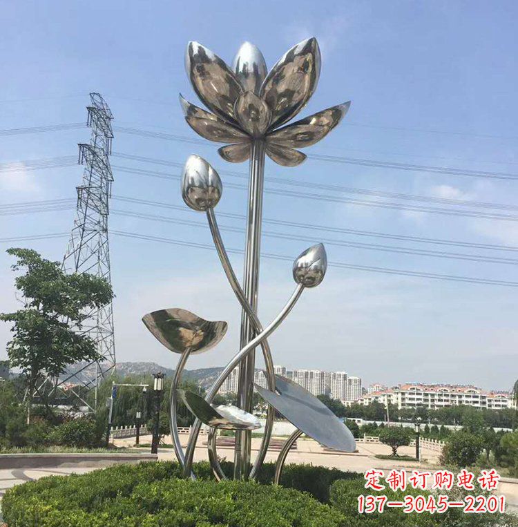 聊城不锈钢莲花雕塑美丽的象征