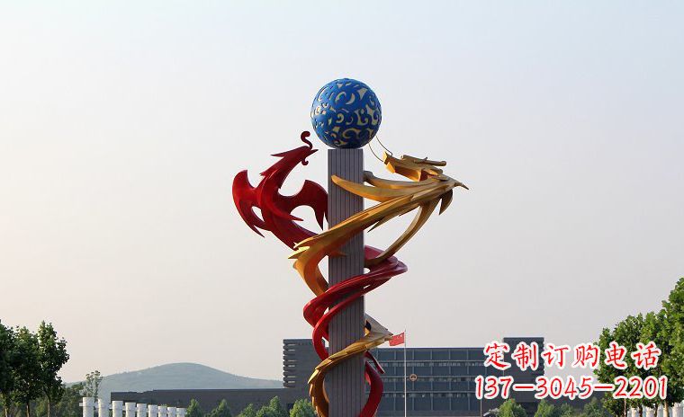 聊城龙凤呈祥一对不锈钢雕塑的精彩展示