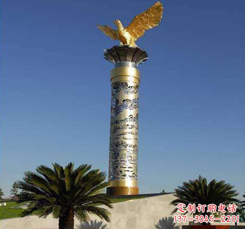 聊城不锈钢龙柱雕塑把神秘的传统融入现代