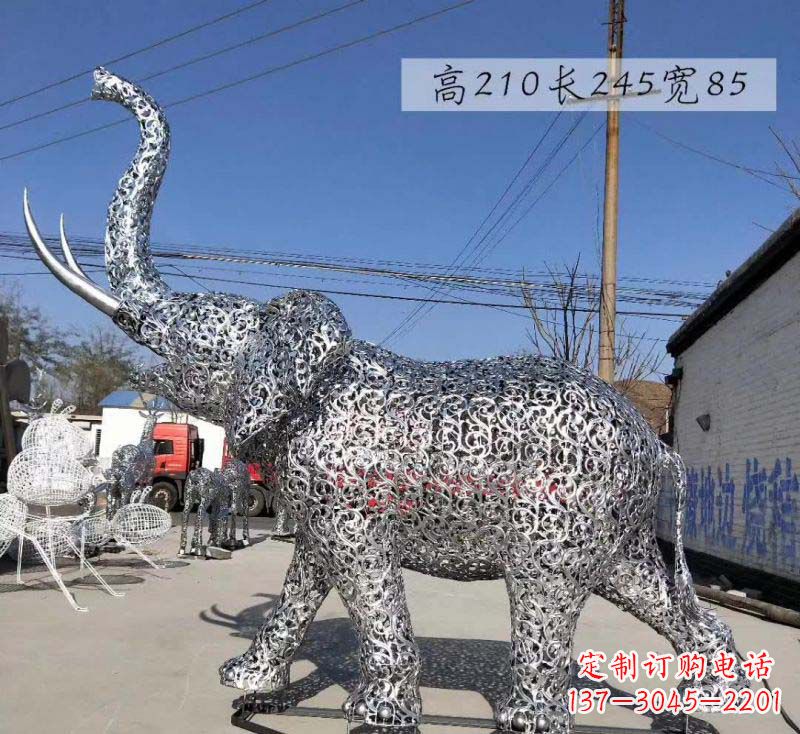 聊城不锈钢镂空大象雕塑精美绝伦的艺术品