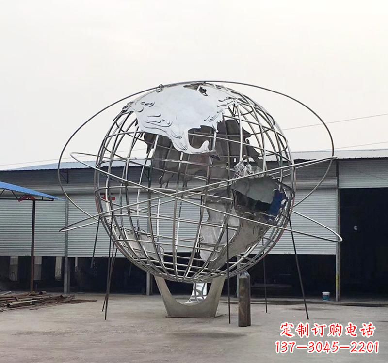 聊城不锈钢制作的镂空地球雕塑