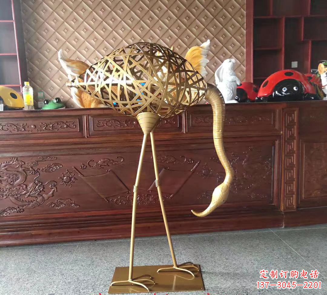 聊城不锈钢丹顶鹤雕塑精美外形,传承中华文化