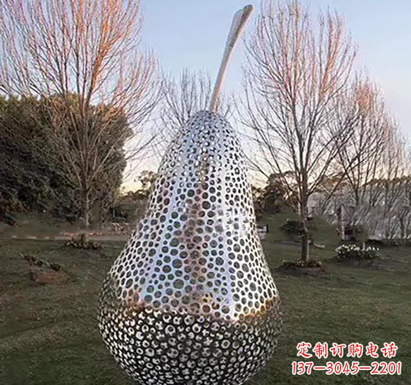 聊城不锈钢镂空水果雕塑精美绝伦