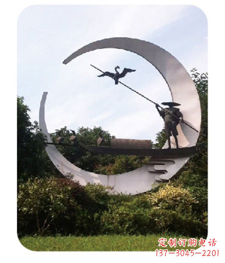 聊城不锈钢鸬鹚雕塑