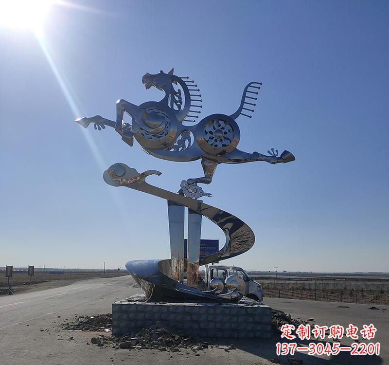 聊城不锈钢马踏飞燕城市雕塑