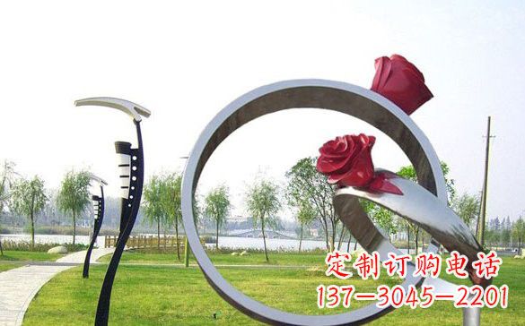 聊城不锈钢玫瑰花戒指精致雕塑之美