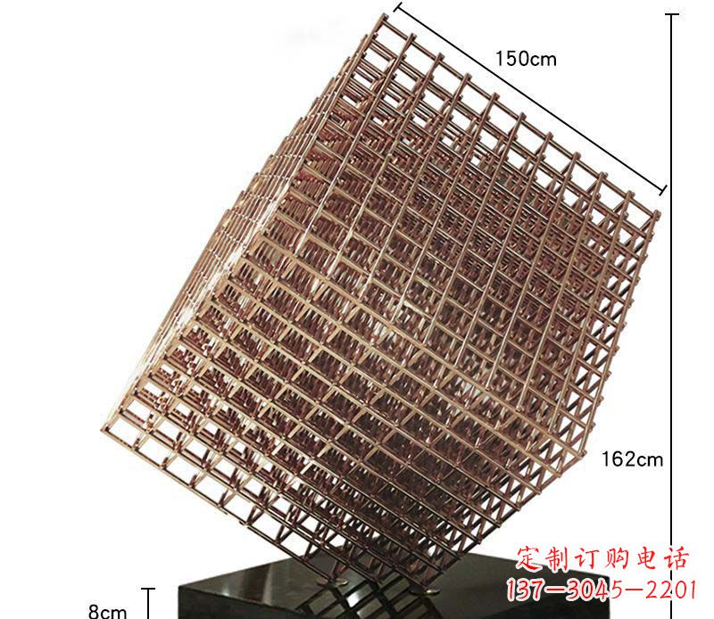 聊城玫瑰金色几何雕塑