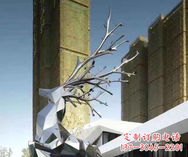 聊城梅花鹿雕塑美丽的景观和动物雕塑