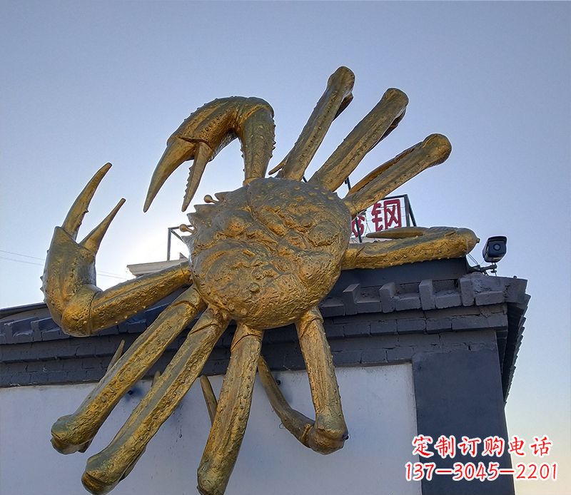 聊城不锈钢螃蟹雕塑精美而又经久不衰