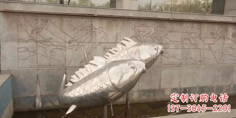 聊城不锈钢鲤鱼雕塑精美的艺术品
