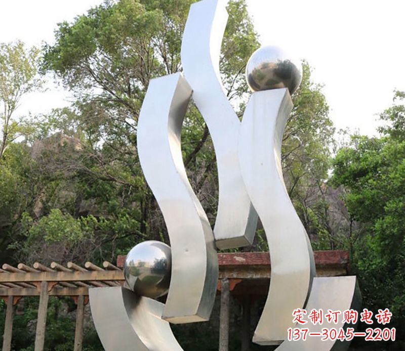 聊城景观雕塑现代不锈钢飘带