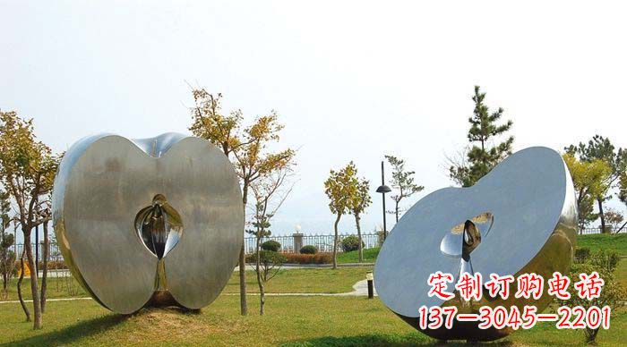 聊城不锈钢苹果雕塑象征新生活的精神