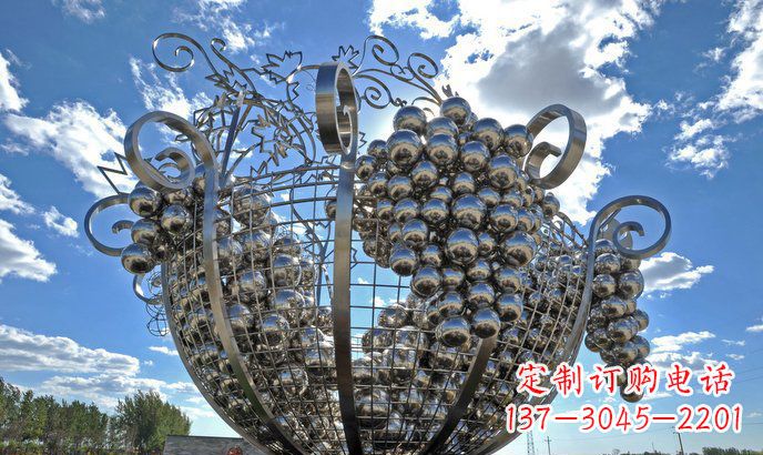 聊城不锈钢葡萄雕塑精致美观、经久耐用