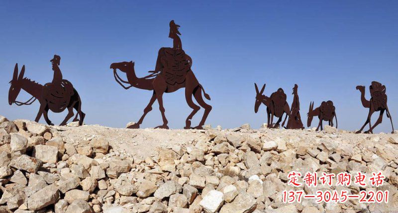 聊城不锈钢骆驼雕塑传承古代传统
