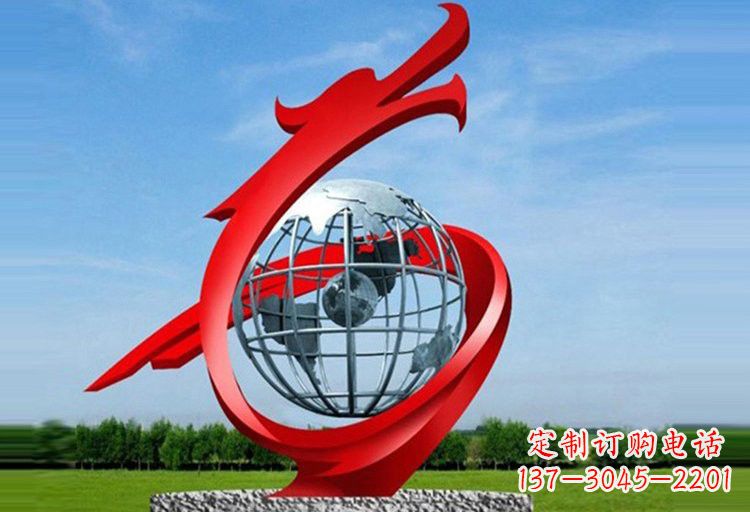 聊城不锈钢地球雕塑精美雕塑饰以美丽世界