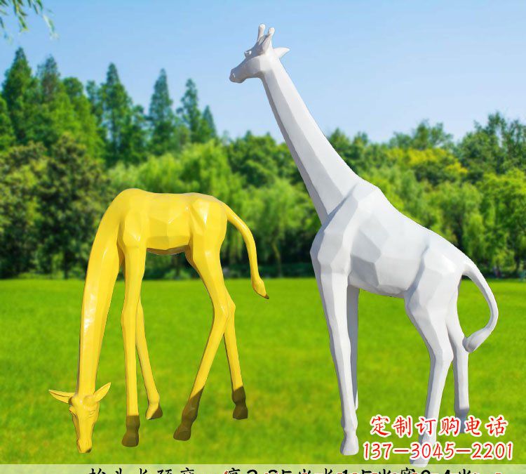 聊城不锈钢长颈鹿雕塑完美结合美丽与耐久