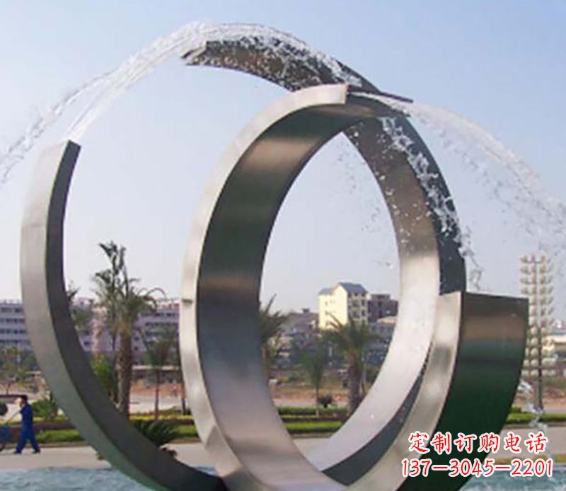 聊城不锈钢情侣戒指雕塑象征爱情的永恒之物