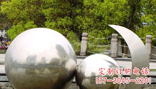 聊城不锈钢球形地球月亮雕塑精美的艺术之作